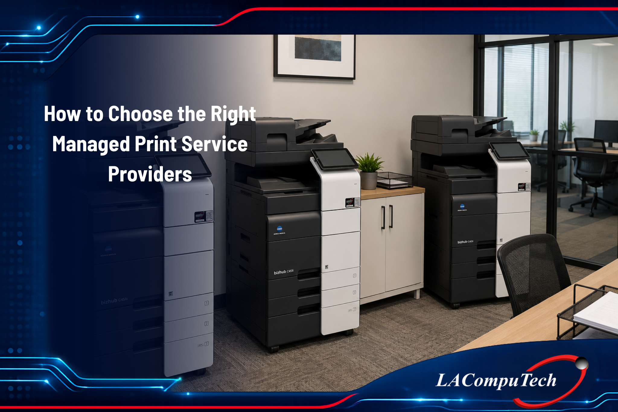 Business team evaluating managed print service providers for secure and efficient printing